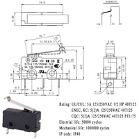 Les SS-3A-5A de micro-interrupteur pour les petits micro-interrupteurs pivotants sont utilisés pour les appareils ménagers et les équipements chimiques