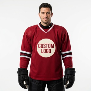 Camiseta de Hockey sobre Hielo para Hombre 2026, Color Gris, Transpirable, de Manga Larga, Cuello en V, Corte Regular, con Logotipo Estampado en la Parte Delantera - Product Image 4