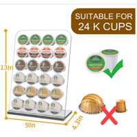 Support de rangement en acrylique écologique pour capsules de café, organisateur de comptoir pour dosettes K-Cup, vente en gros