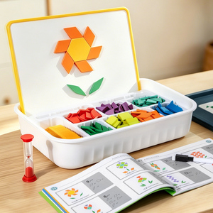Giocattoli Educativi Montessori per Bambini, Set di Blocchi di Costruzione in Legno 288 Pezzi, Gioco di Puzzle Grafico Fai-da-Te per l'Apprendimento della <span class=keywords><strong>Matematica</strong></span> e della Geometria - Product Image 3