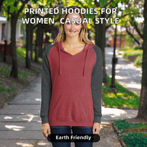 Sudadera con capucha de mujer transpirable de hilo teñido, forro sólido, cuello en V, estilo casual urbano - Product Image 2