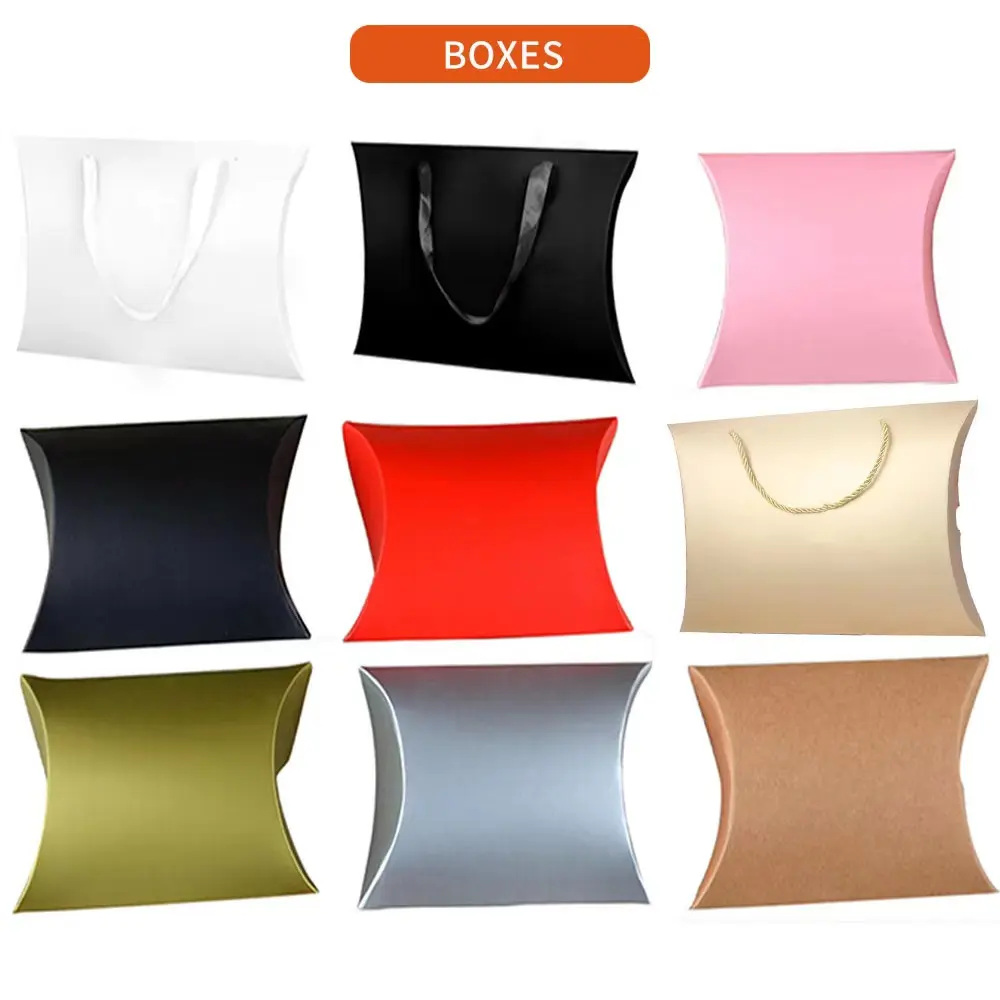 Trendy Products Packaging Pillow Shape Customized Design Printing Logo Gift Pillow Box Hair Extensions Package Box