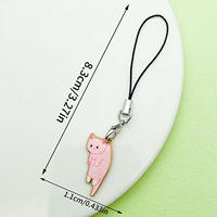 Pendentif en alliage motif chat de dessin animé avec goutte d'huile, mignon, pour cordon de téléphone, sac à dos, porte-monnaie, porte-clés, ou comme breloque de voiture, style Kawaii