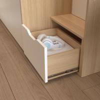 Lit superposé en bois avec grande armoire de rangement pour enfants, lit superposé en bois multifonctionnel gain de place, meubles de chambre d'enfant