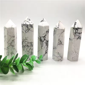 Tự Nhiên Howlite Đá Tháp Obelisk Pha Lê <span class=keywords><strong>Turquoise</strong></span> Điểm Cây Đũa Phép Cho Trang Trí Nội Thất - Product Image 2