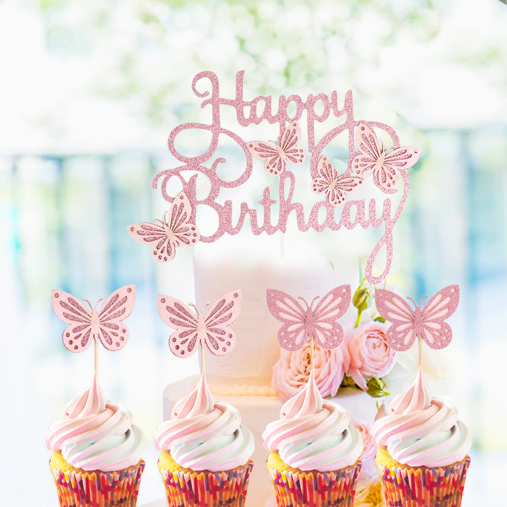 Butterfly Happy Birthday Cake Topper - Perfect for Parties