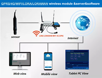 Capteur de qualité de l'eau sans fil LoRaWAN 5-en-1 (pH, EC, TDS, salinité, température) avec RS485 pour l'aquaculture intelligente et l'IoT à distance