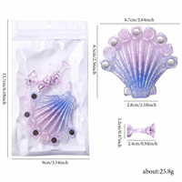 Support magnétique professionnel pour faux ongles en forme de coquille de sirène Laser Aurora – Outil de présentation pour salon de manucure