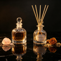 Bouteille diffuseur de parfum en verre personnalisée de luxe avec étiquette sur mesure, vide, pour la maison, décorative, pour cadeau de mariage