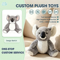 Peluche Koala Gris Adorable, Jouet en Peluche Doux, Animal Australien en Peluche pour Enfants, Cadeau, Décoration de Chambre d'Enfant, Peluche pour Crèche
