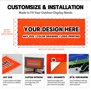 Coperture Personalizzate <span class=keywords><strong>Antivento</strong></span> in Tessuto PVC CMYK per Barriere, Recinzioni e Striscioni per Eventi - Product Image 2