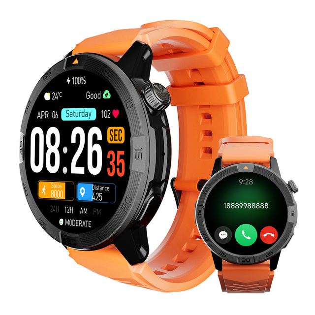 AGM W1 Pro BT Call 1.43in AMOLED 370mAh Offline Map 100+ Sports Modes Smartwatch Outdoor Activity Tracker Sleep Tracker Magnetic