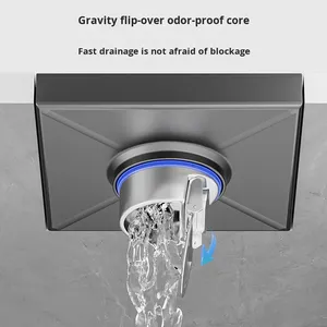 OEM Gunmetal Gray 304 Stainless Steel Square Basin Modern Sink Outdoor Courtyard Odor-Proof High Flow 30cm Garden - Product Image 4