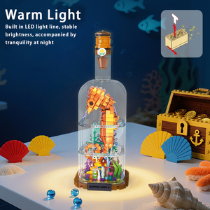 Set di Costruzioni 325 Pezzi Polpo in Bottiglia Galleggiante con Luce Notturna LED, Giocattolo STEM per Bambini, Decorazione Casa, Regalo - Product Image 4