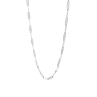 Chaînes fines courbées blanches en platine Pt950 avec maillons allongés pour collier ras du cou unisexe, style minimaliste, pour usage quotidien, cadeau