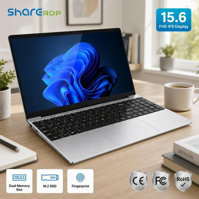 Sharerdp Wholesale Cheap Laptops Brand New 15.6 Inch Celeron Processor 3855U Business Laptop Note Book for Students Home