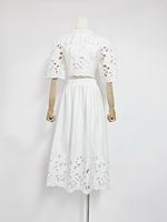 Ensembles de tweed printemps/été pour femmes de haute qualité hauts brodés 2 pièces + jupe à col montant en rose et bleu