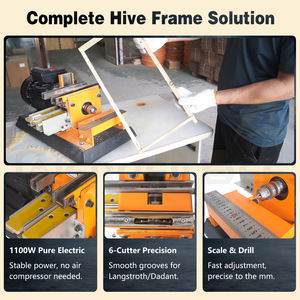 Nueva Máquina Compacta de Acero Inoxidable para Cortar y Perforar Marcos de Colmena Langstroth, Todo en Uno, 1100W, Eléctrica, 1 Año de Garantía - Product Image 2
