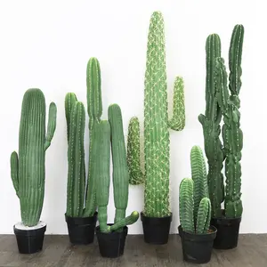 Indoor Decorative Plastic Green Potted Artificial Cactus Tree and Fake Mini Plants Artificial Cactus Plants for Sale Decor
