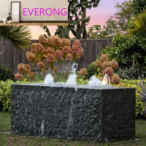 Decorazione da <span class=keywords><strong>giardino</strong></span> distintiva su misura <span class=keywords><strong>per</strong></span> esterno in pietra di basalto scolpita roccia cascata fontana in vendita - Product Image 3
