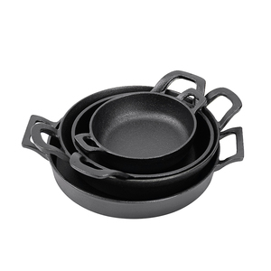 Nuovissima Piastra da Forno in <span class=keywords><strong>Ghisa</strong></span> Antiaderente <span class=keywords><strong>di</strong></span> Alta Qualità con Doppio Manico, Rotonda, con Base in Legno, Ideale per Servire e Friggere - Product Image 2