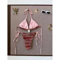 Bikini rétro en peluche, marque privée, maillot de bain sexy pour la plage, vente en gros, ensemble bikini deux pièces, logo personnalisé