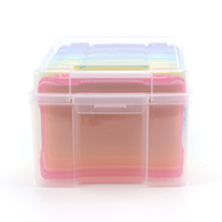 Boîte de rangement de bureau multifonctionnelle en plastique PP injecté, écologique, de 5*7 pouces, pour cartes postales, photos et messages à domicile
