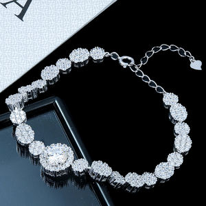 Exquisita Joyería Hip Hop para Hombre y Mujer, Pulsera de Tenis de Plata Sólida 925 con Moissanita VVS, Longitud Ajustable, Regalo para Bodas y Fiestas - Product Image 2