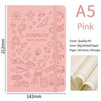 Cuaderno de Diario A5 para Estudiantes, Bonito y con Diseño de Dibujos Animados, con Banda Elástica, Cuaderno de Bocetos