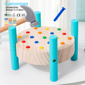 EDULAND OEM ODM Montessori <span class=keywords><strong>Jeu</strong></span> de table éducatif pour l'éveil précoce, <span class=keywords><strong>jeu</strong></span> de tapoter <span class=keywords><strong>et</strong></span> de frapper les <span class=keywords><strong>clous</strong></span>, jouets en bois pour enfants - Product Image 3