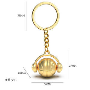 Customized <strong>NBA</strong> Basketball Club Peripherals High-Value Fashionable Zinc Alloy Pendant Original Basketball Headphones <strong>Keychain</strong>-for - Product Image 6