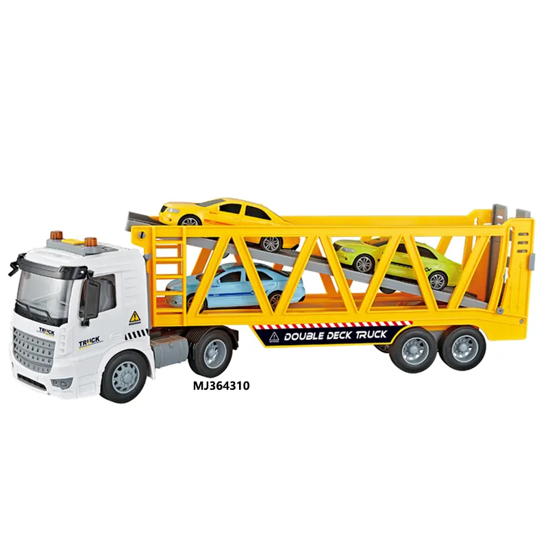 ילדי תחבורה CargoTruck צעצוע אינרציה רכב Carrier חיכוך רכב זוגי דקר קרוואן צעצועי צליל אור עם 3 מכוניות