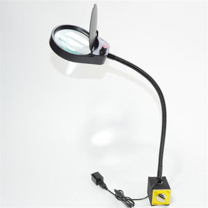 Lente <span class=keywords><strong>para</strong></span> niños y mujeres, vidrio negro, OEM, potencia USB, gafas de soldadura de juguete con luz Led, lupa pequeña montada en la mesa, 100MM - Product Image 2