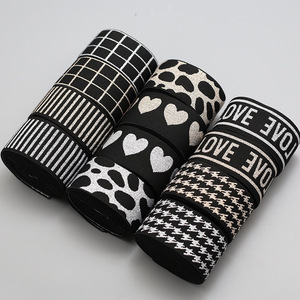 Nhỏ Moq 3.8Cm Spandex Polyester Sọc Đồ Lót Ban Nhạc Đàn Hồi Với Lux Long Lanh Cho Quần Áo Vành Đai - Product Image 2