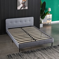 Lit moderne en bois de luxe royal avec tissu tricoté de haute qualité, meubles de chambre à coucher écologiques