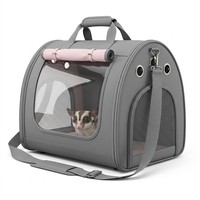 Sac de transport pliable pour extérieur, en nylon respirant, avec toit arqué pour petaugeurs et écureuils, rideau pare-soleil rabattable et portes latérales en maille