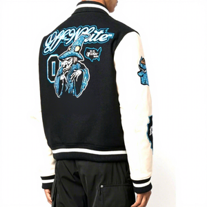 Chaqueta Varsity de Invierno para Hombre, Bordada, con Parches, Estilo Béisbol, Gruesa, Corte Regular, Informal, para Universidad - Product Image 2