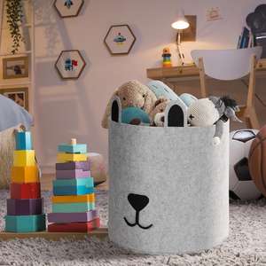 ตะกร้าผ้าสักหลาดสำหรับเด็กถังซักผ้าลายการ์ตูนรูปสัตว์พับเก็บได้ - Product Image 6