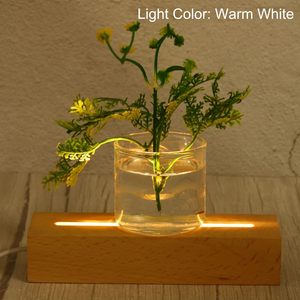 LED Table <b>Lamp</b> Wood Stand Holder DIY 3D RGB Night Light USB Recharge <b>Remote</b> <b>Control</b> Modern Design - Product Image 4