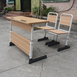 Ensemble de bureau et chaise réglables personnalisables de bonne qualité pour l'école, bureaux et chaises d'école, chaise et table doubles pour étudiants - Product Image 1