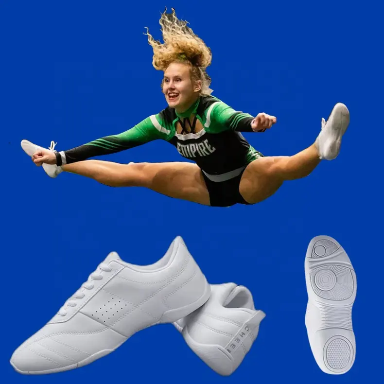 Vente en gros de chaussures de danse pour femmes personnalisées chaussures de pom-pom girl noires blanches chaussures de fitness chaussures d'entraînement athlétiques Cheer personnalisées en usine