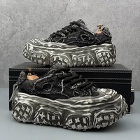 Baskets décontractées pour hommes, collection Printemps-Été 2025, en toile, style Dad Shoes, à lacets, semelle épaisse, respirantes et confortables