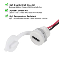 Typ-C-Gehäuse 2-Pin Typ-C-Buchse Wasserdichter Anschluss Weiblicher Ladeanschluss 3A USB-C-Ladestecker