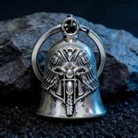 Collier en acier inoxydable 316L avec motif aile d'ange gardien, inaltérable et inoxydable, idéal pour les clochettes de cyclistes de style punk