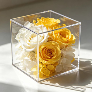 Boîte à fleurs en acrylique transparente <span class=keywords><strong>de</strong></span> qualité supérieure, emballage cadeau floral <span class=keywords><strong>de</strong></span> luxe, boîte à fleurs en acrylique, étui <span class=keywords><strong>de</strong></span> présentation pour bouquet <span class=keywords><strong>de</strong></span> roses <span class=keywords><strong>éternel</strong></span>les - Product Image 1