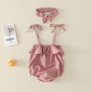 Nuova estate della bretella del bambino vestiti della ragazza del bambino appena nato della ragazza tuta tuta - Product Image 2