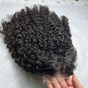באיכות גבוהה 5x5 בורמזי תלתל תחרה מול שיער טבעי פאות עבור נשים וייטנאמי שיער לא מעובד תחרה פרונטאלית שיער טבעי עם חבילות