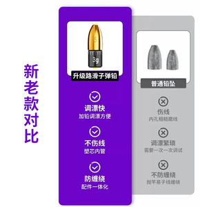 Plomb de pêche Aohu Bullet 3g, haute densité, longue portée, en tungstène et acier - Product Image 2