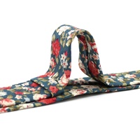 Cravates pour Hommes de Mariage, Cravates Fines Imprimées en Coton Bleu à Motifs Floraux pour Garçons d'Honneur
