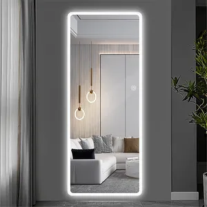 large led full length backlit dressing beauty salon mirrors with led light touch screen make up light bathroom led mirror